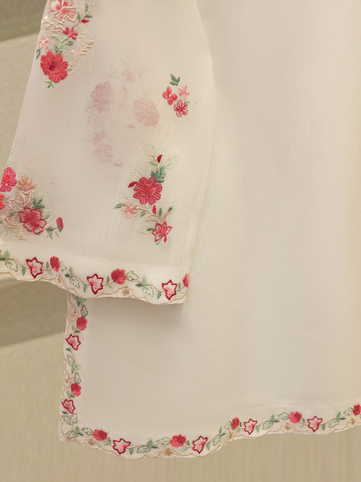 3 Piece - Pure Embroidered Cotton Net Suit S111969