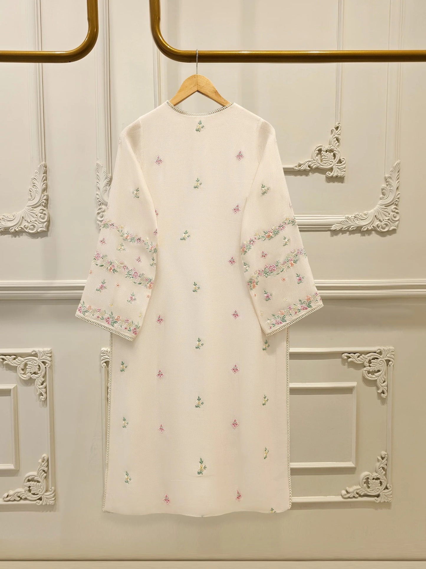 2 Piece - Pure Embroidered Cotton Net Suit S112173