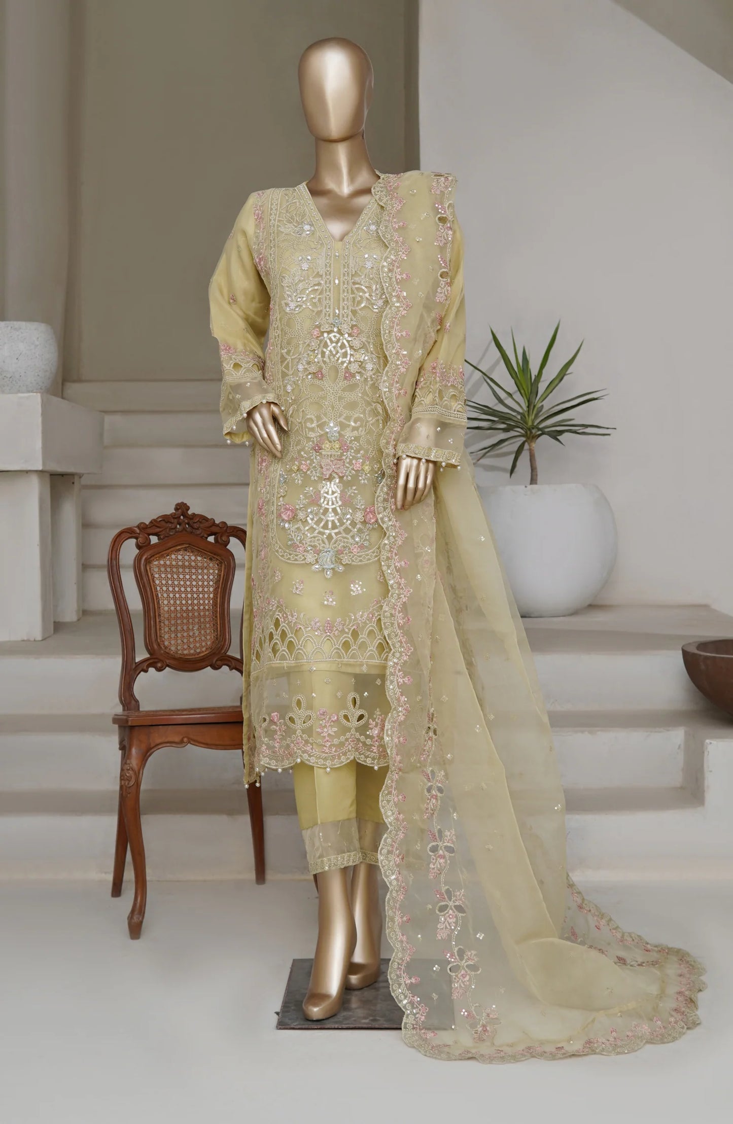 Sadabahar Mahpara Embroidered Organza Stitched - Luxe Organza Vol 17