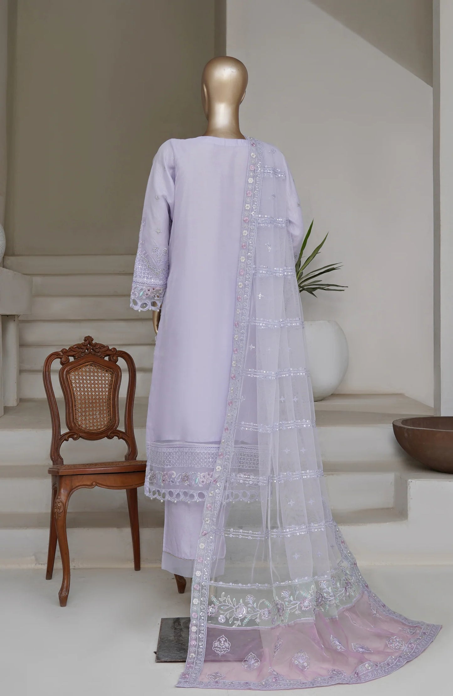 Sadabahar Mahpara Embroidered Organza Stitched - Luxe Organza Vol 17