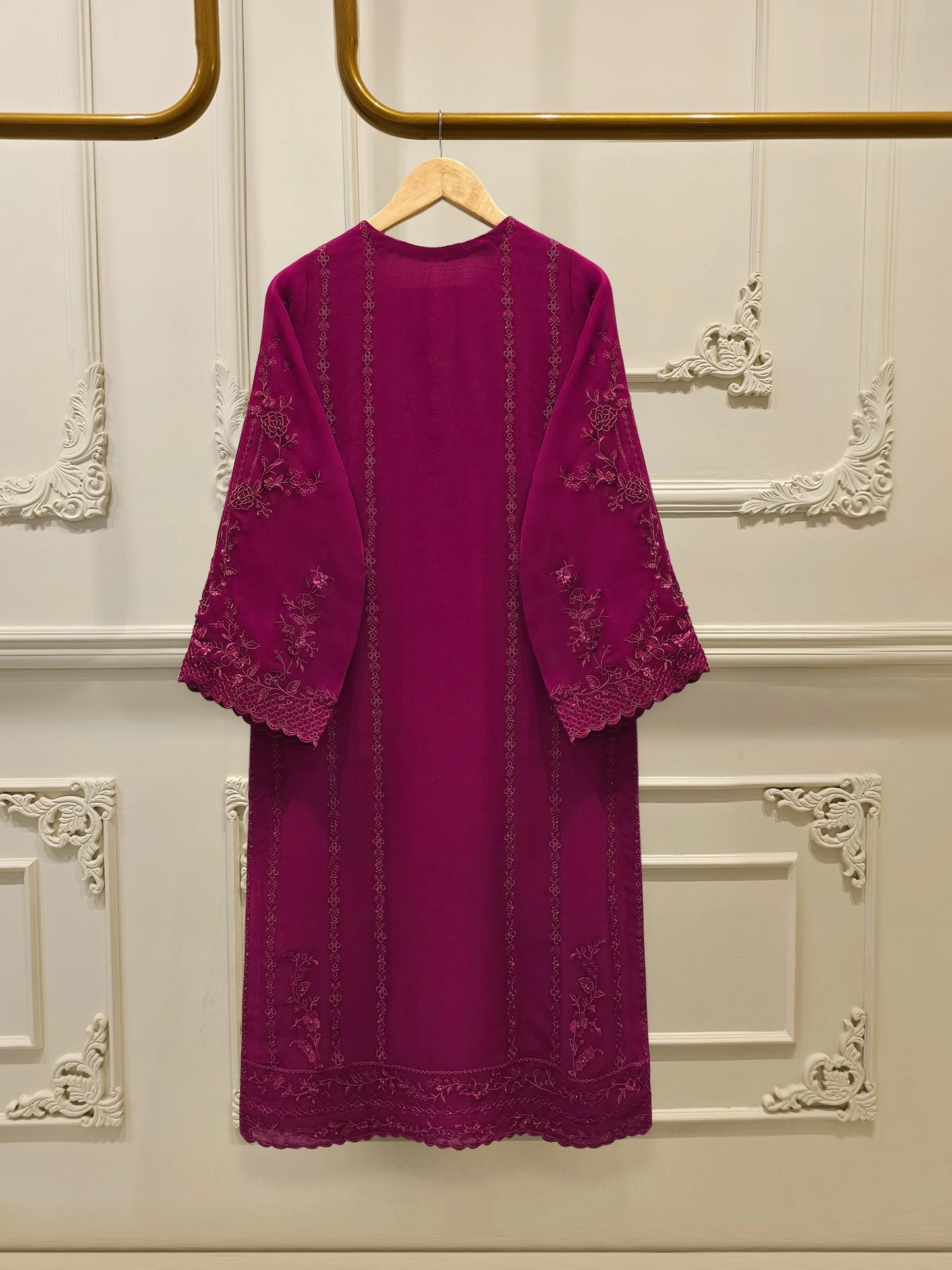 3 Piece - Pure Chiffon Embroidered Suit S112567