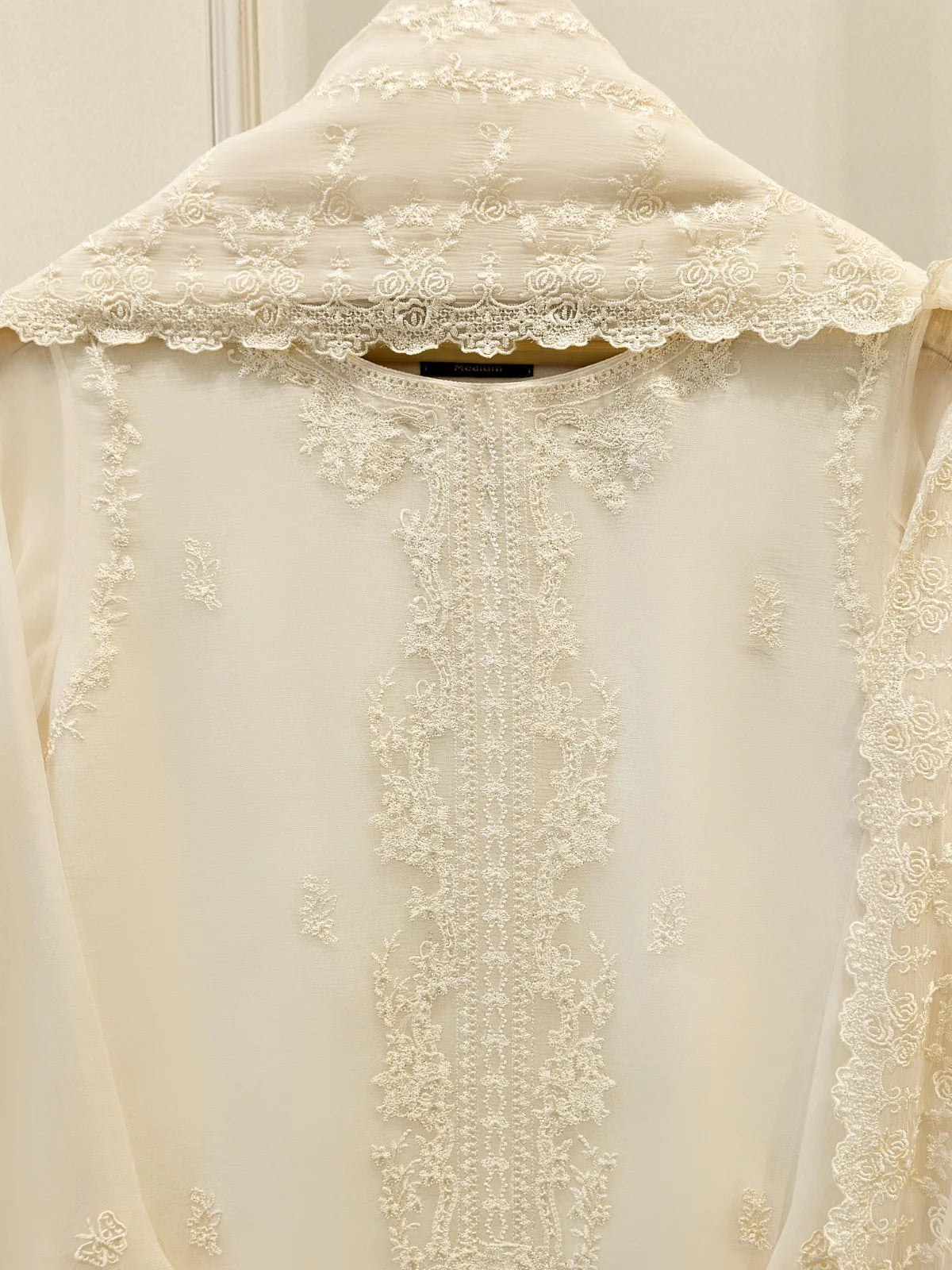 3 Piece - Pure Bamber Chiffon Embroidered Suit S112078