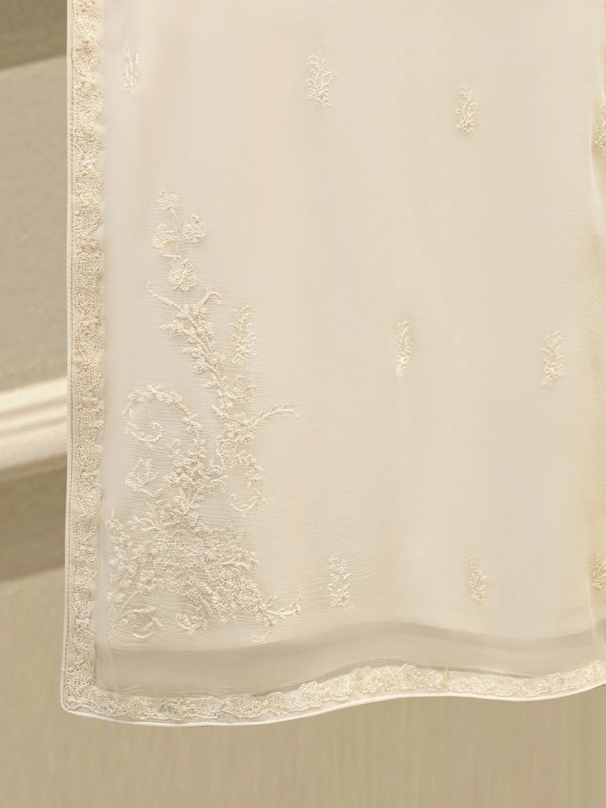 3 Piece - Pure Bamber Chiffon Embroidered Suit S112078