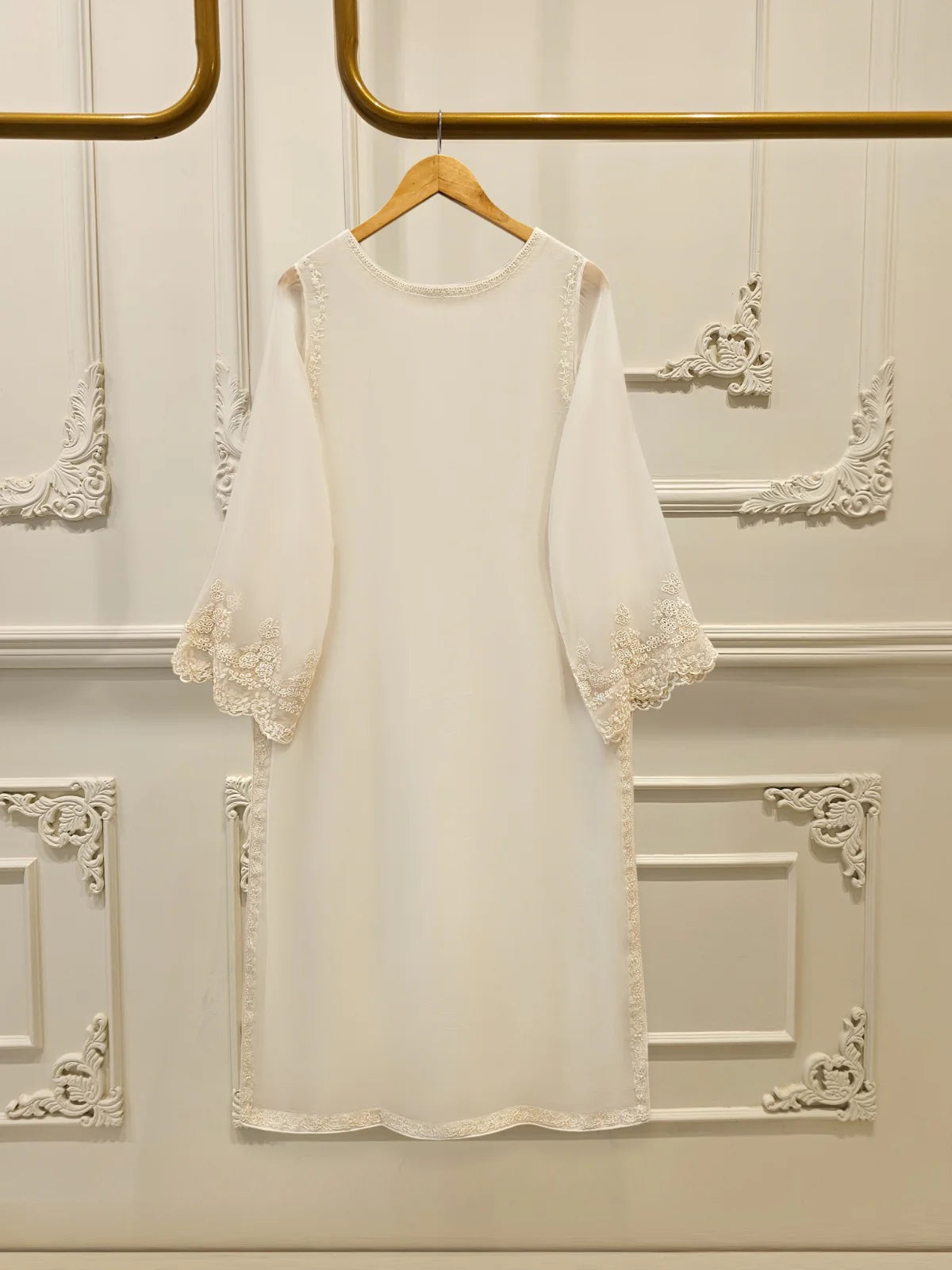 3 Piece - Pure Bamber Chiffon Embroidered Suit S112078