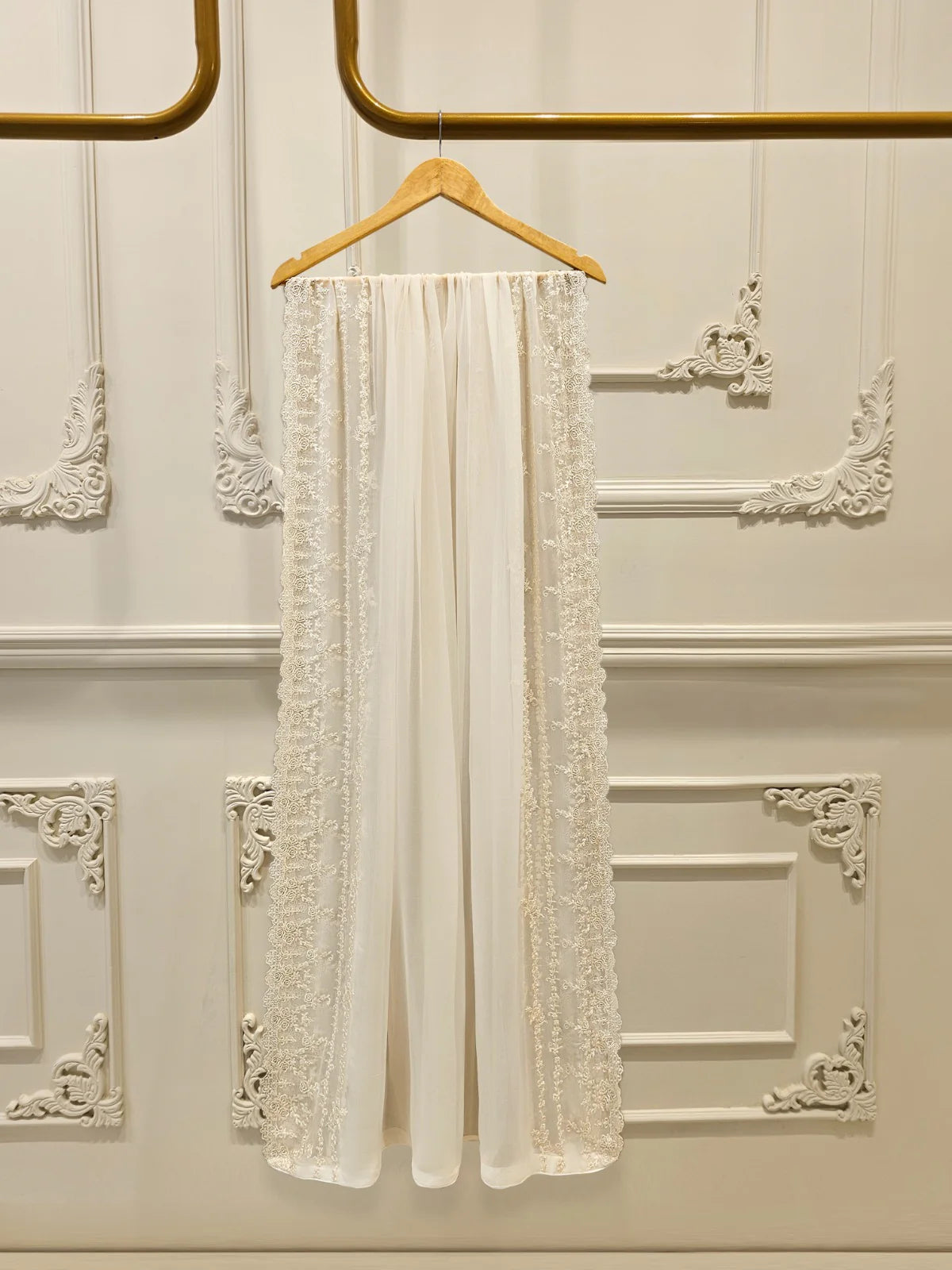 3 Piece - Pure Bamber Chiffon Embroidered Suit S112078