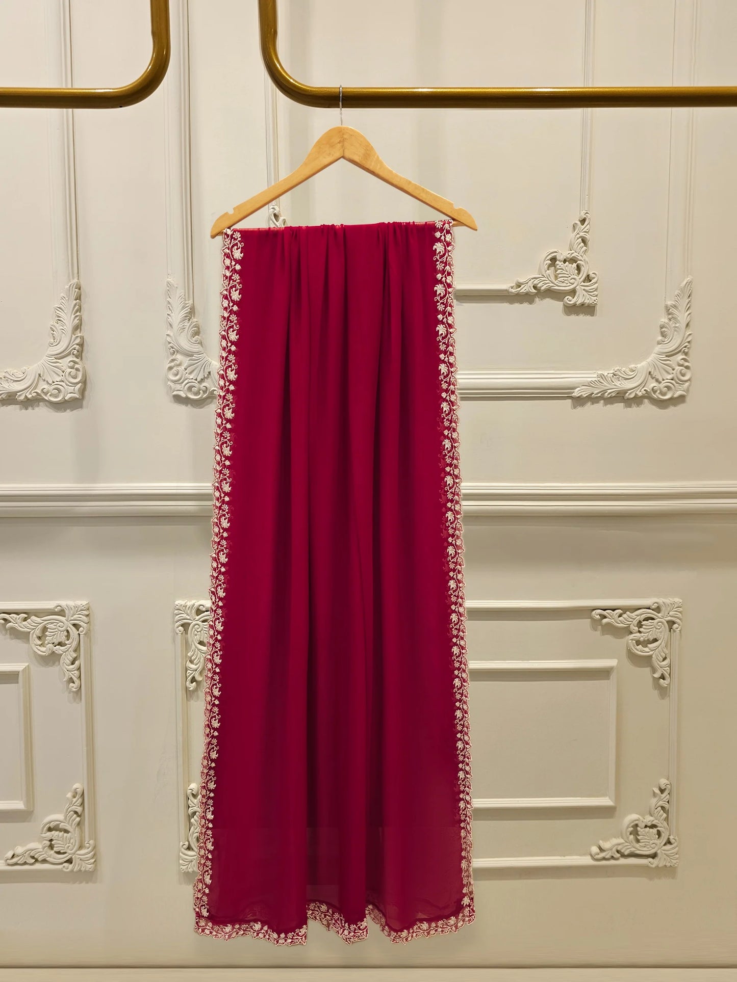 3 Piece - Pure Chiffon Embroidered Suit S112094