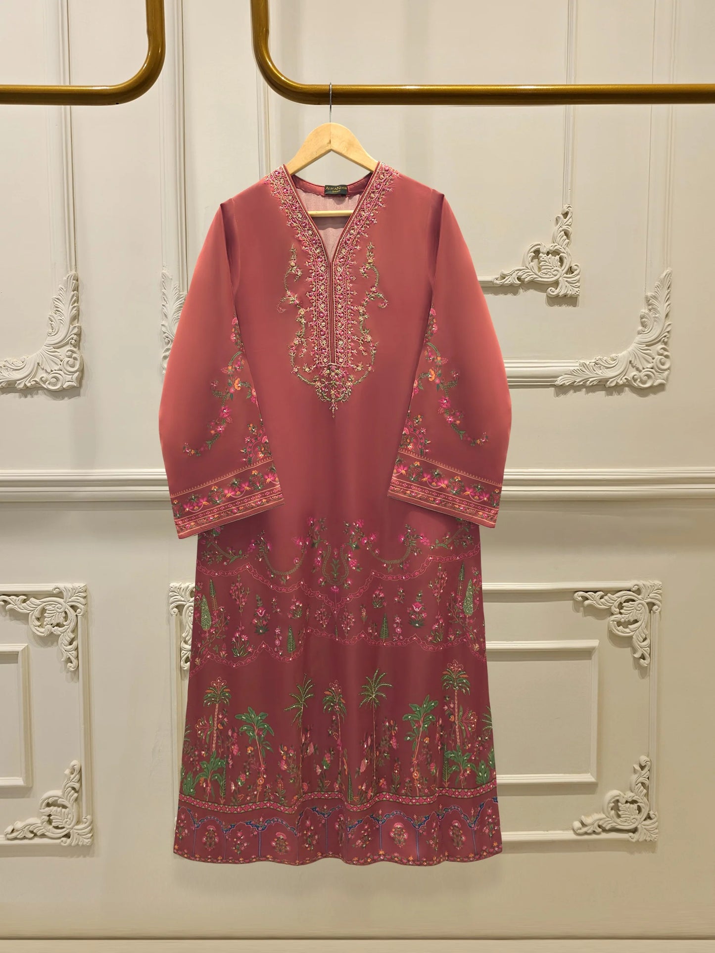 2 Piece - Pure Embroidered Charmeuse Silk Suit S112143