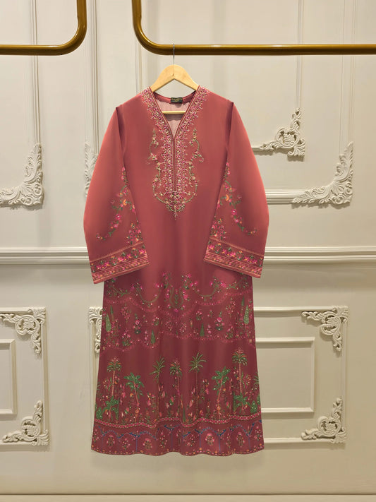 2 Piece - Pure Embroidered Charmeuse Silk Suit S112143