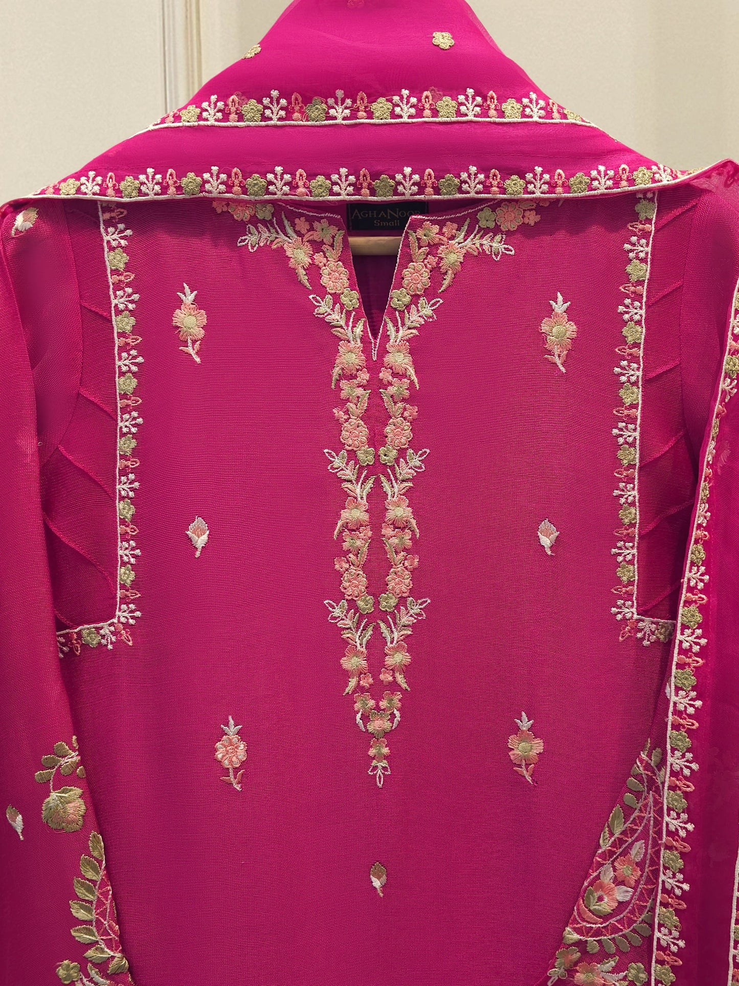 3 Piece - Pure Embroidered Cotton Net Suit S112196