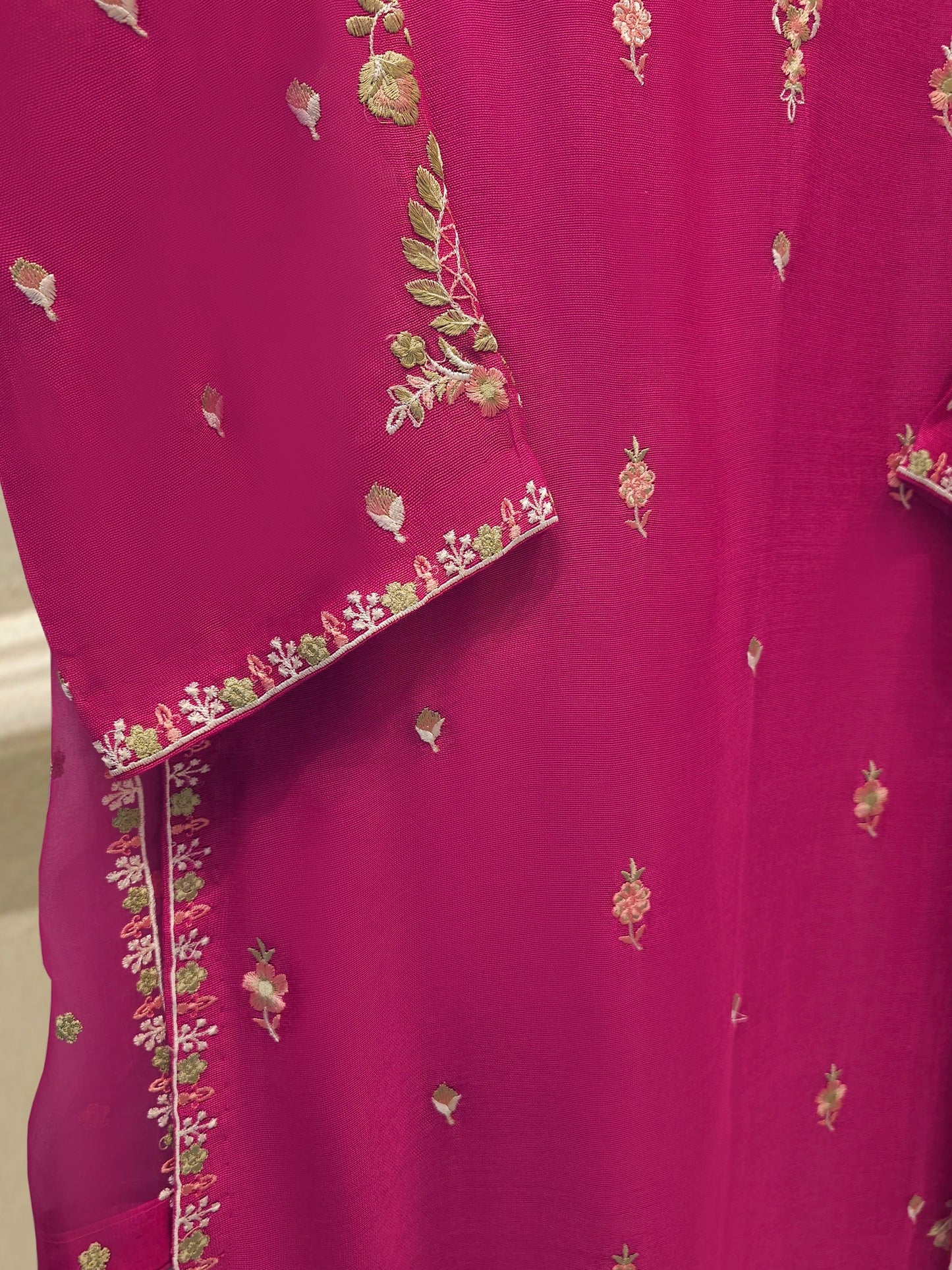 3 Piece - Pure Embroidered Cotton Net Suit S112196