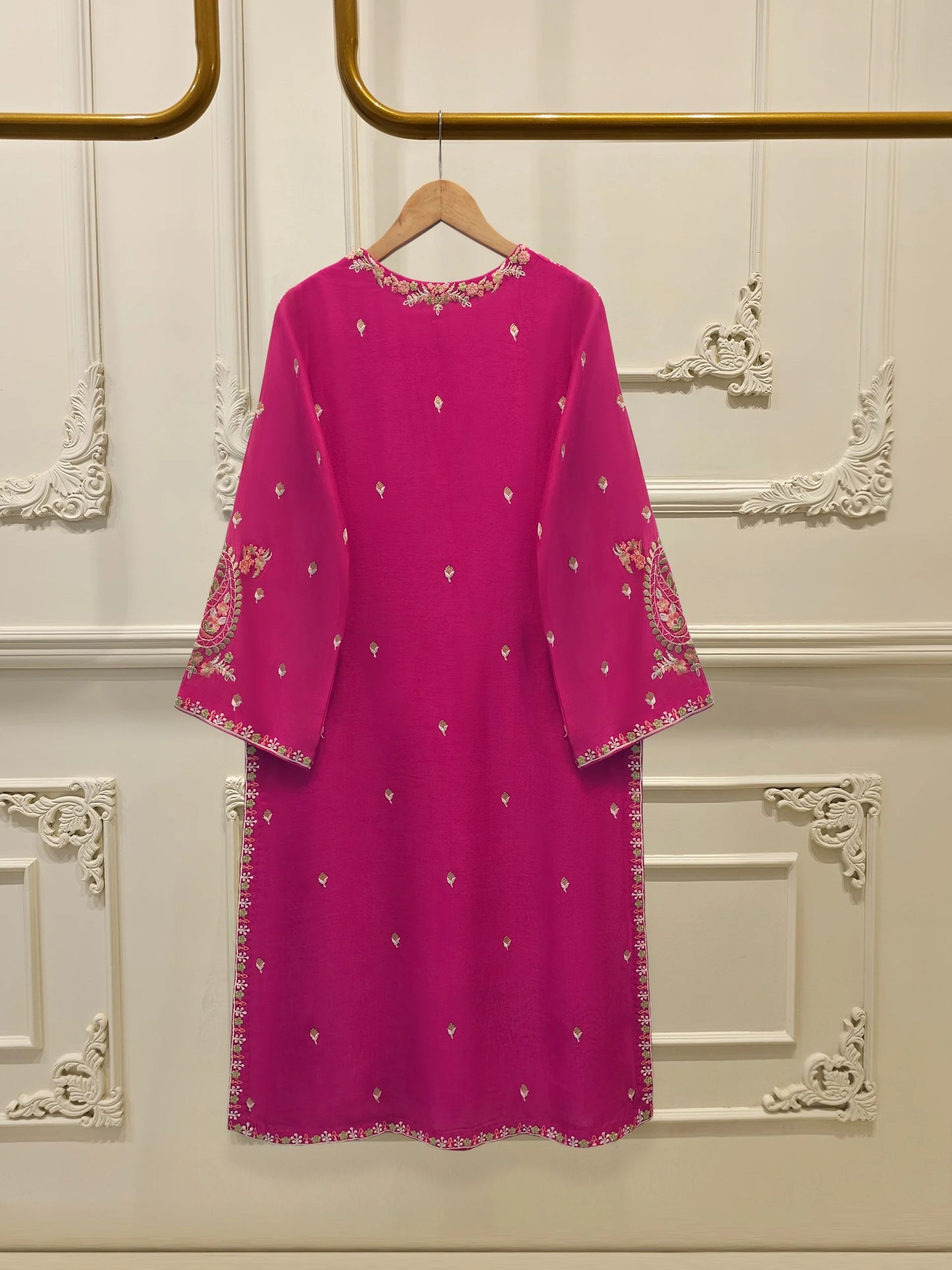 3 Piece - Pure Embroidered Cotton Net Suit S112196