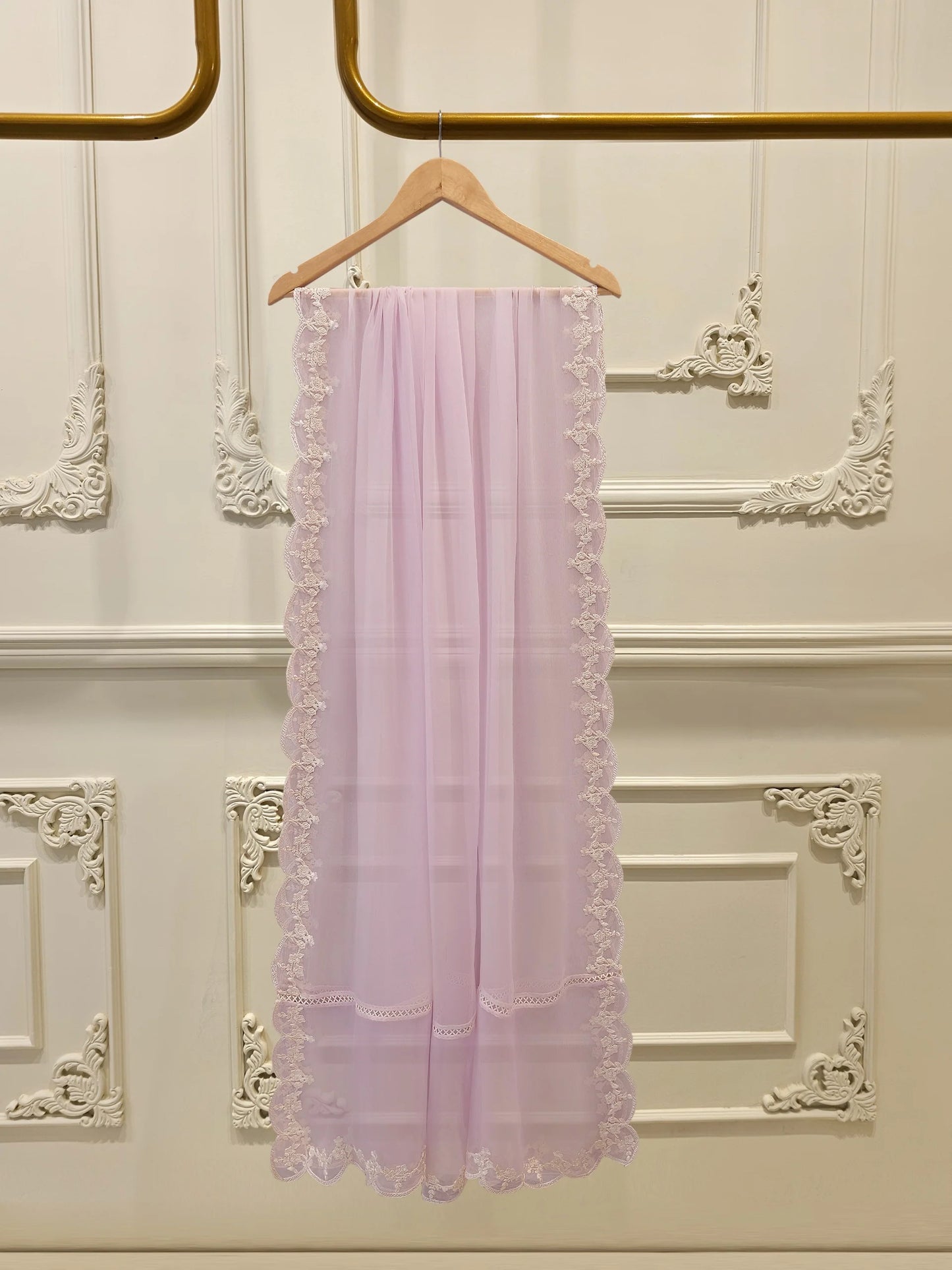 3 Piece - Pure Chiffon Embroidered Suit S112195