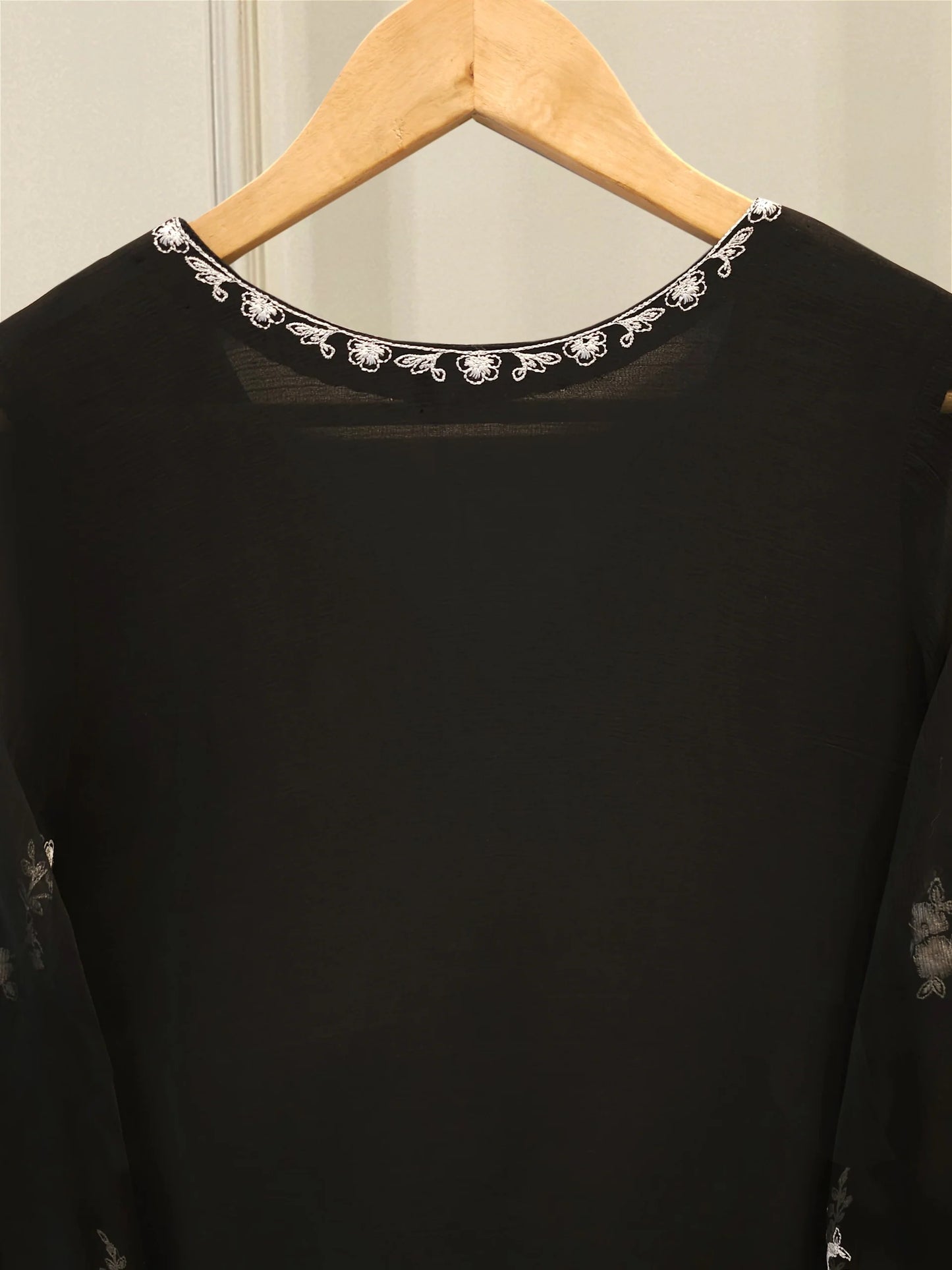 3 Piece - Pure Chiffon Embroidered Suit S112225