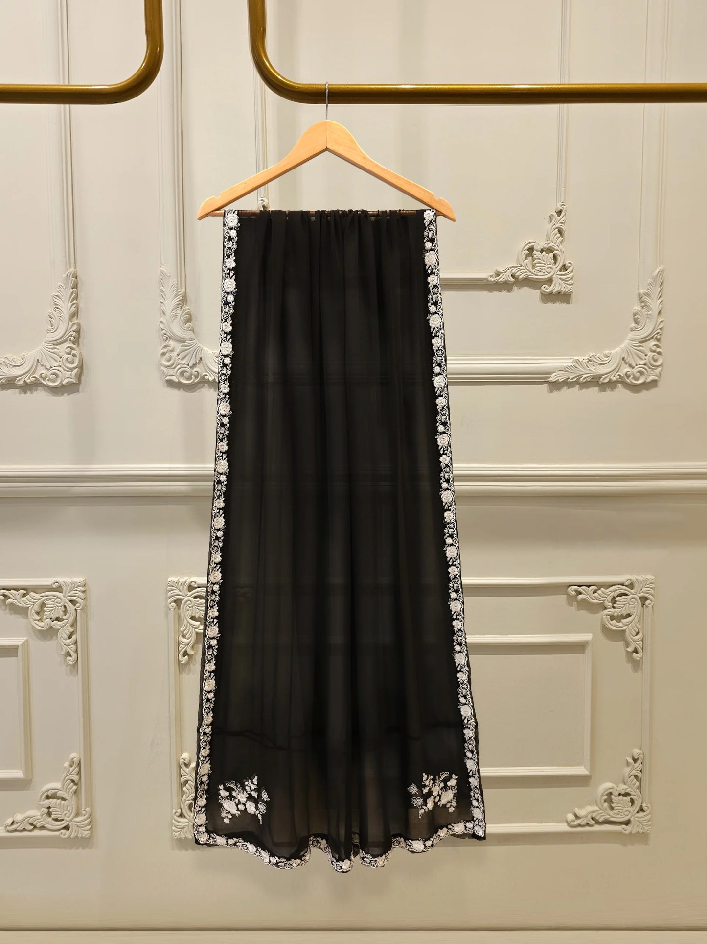 3 Piece - Pure Chiffon Embroidered Suit S112225