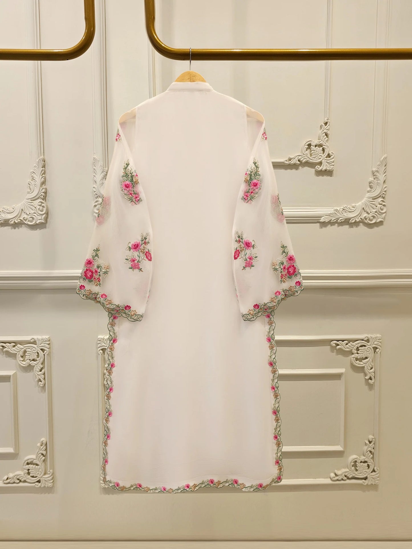 3 Piece - Pure Bamber Chiffon Embroidered Suit S112310