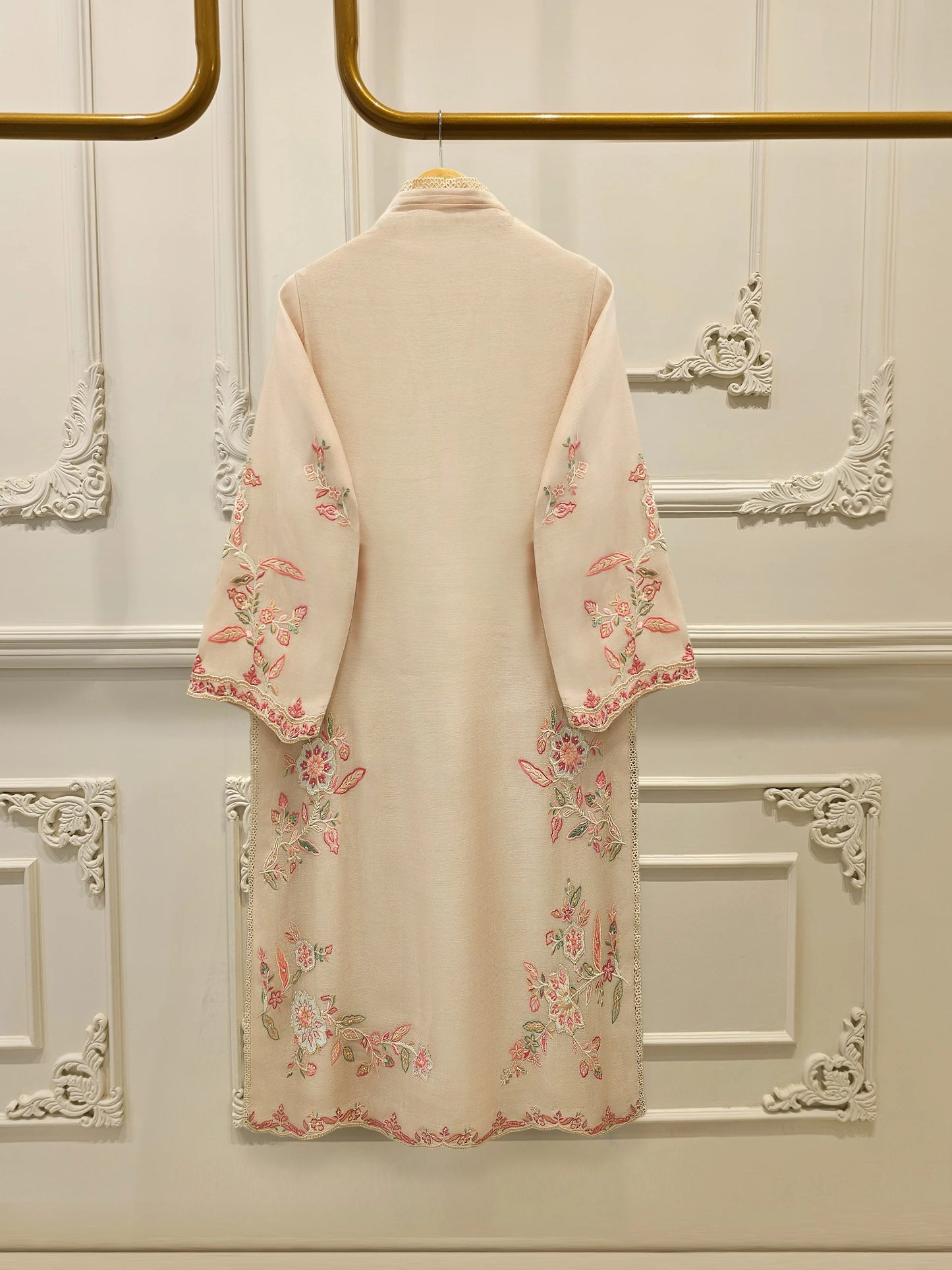 2 Piece - Pure Embroidered Cotton Net Suit S112497