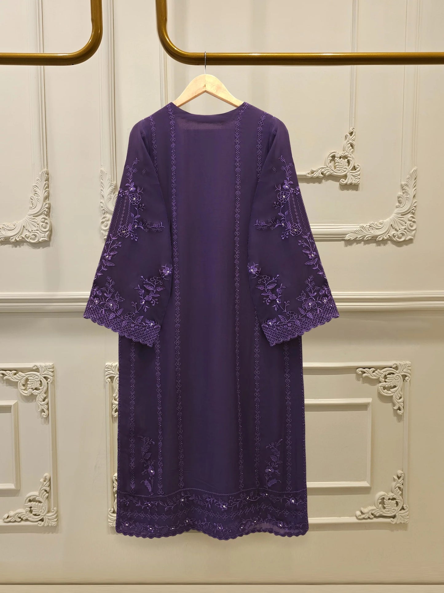 3 Piece - Pure Chiffon Embroidered Suit S112525