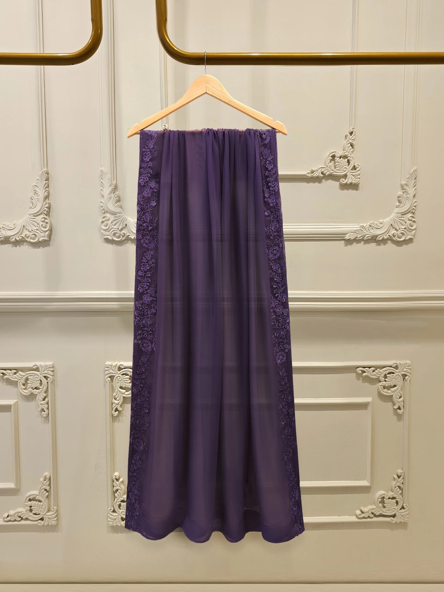 3 Piece - Pure Chiffon Embroidered Suit S112525