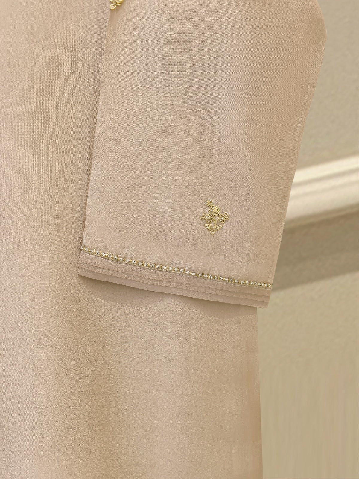 Pure Embroidered Sheesha Silk Shirt S112975