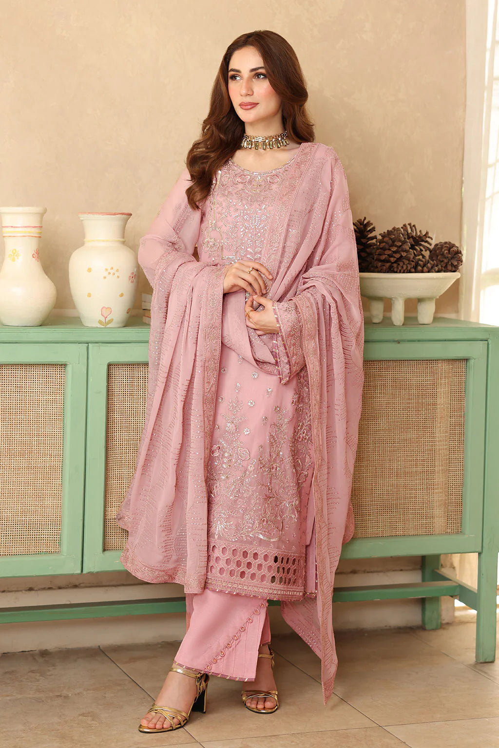 Embroidered Chiffon Ready-to-Wear Suit- BB-201