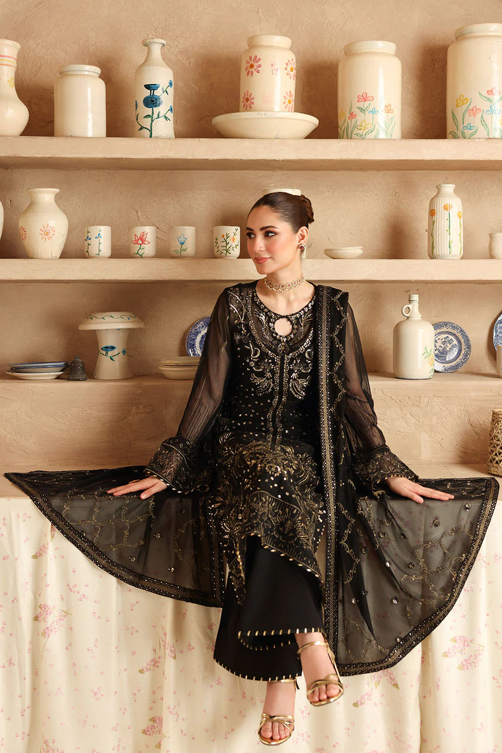 Embroidered Chiffon Ready-to-Wear Suit- BB-206