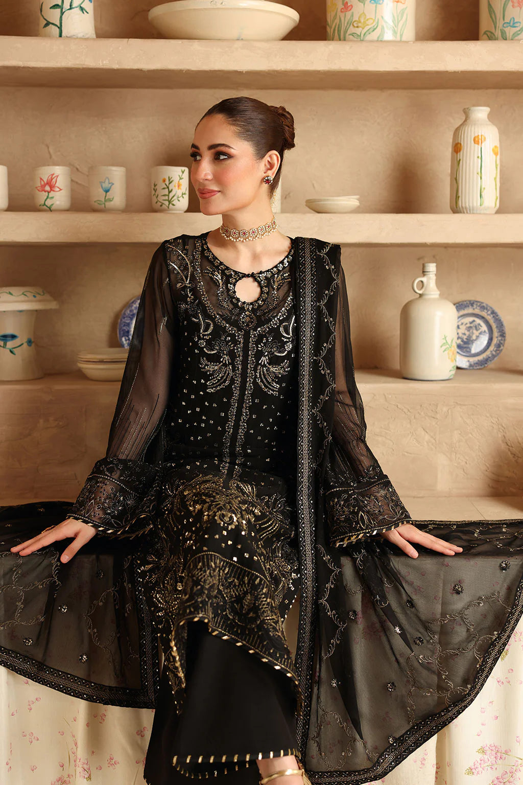 Embroidered Chiffon Ready-to-Wear Suit- BB-206
