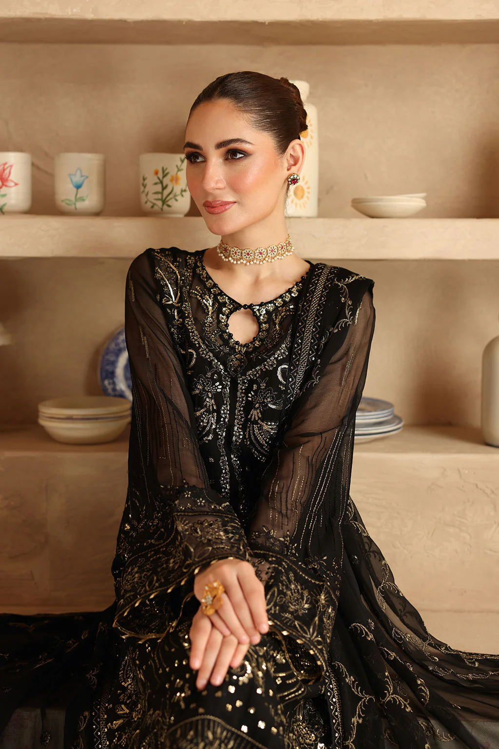 Embroidered Chiffon Ready-to-Wear Suit- BB-206