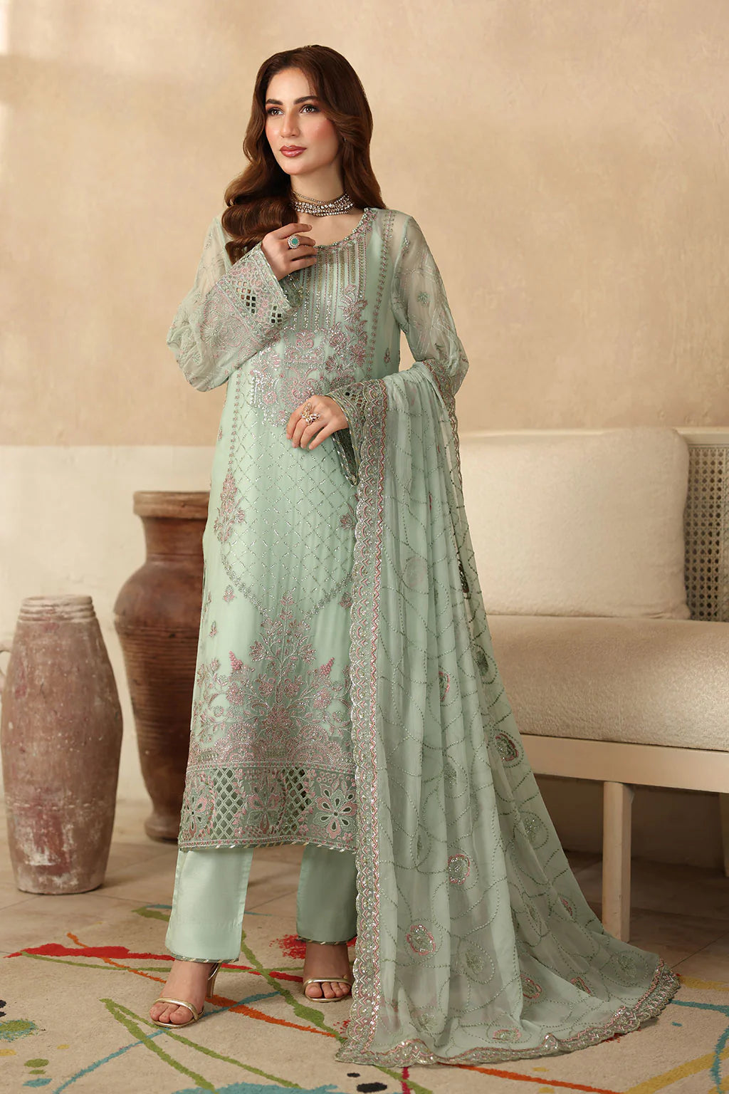 Embroidered Chiffon Ready-to-Wear Suit- BB-205