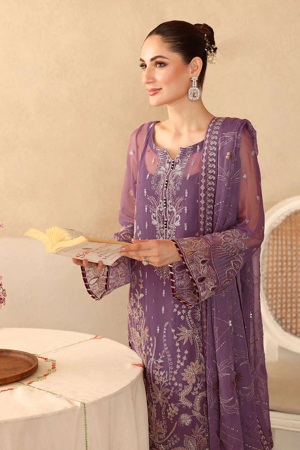 Embroidered Chiffon Ready-to-Wear Suit- BB-207