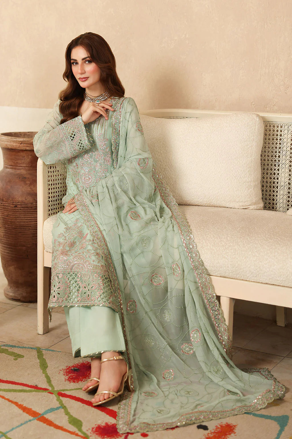 Embroidered Chiffon Ready-to-Wear Suit- BB-205